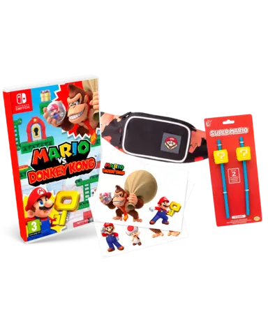 Comprar Mario Vs Donkey Kong Pack Straws Switch Pack pajitas y riñonera