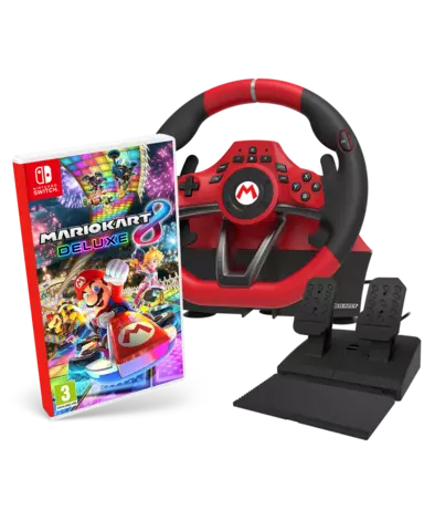 Mario Kart 8 Deluxe + Volante Wheel Pro Deluxe Mario Kart Racing Licenciado