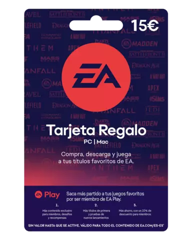 Comprar Tarjeta Regalo Electronic Arts 15€ PC Origin