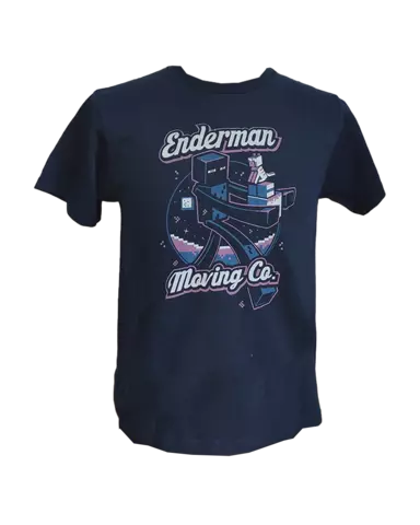 Camiseta Navy Enderman Moving Minecraft Talla L