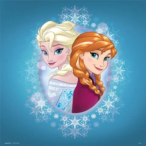 Print 30X30 cm Disney Frozen Anna Y Elsa