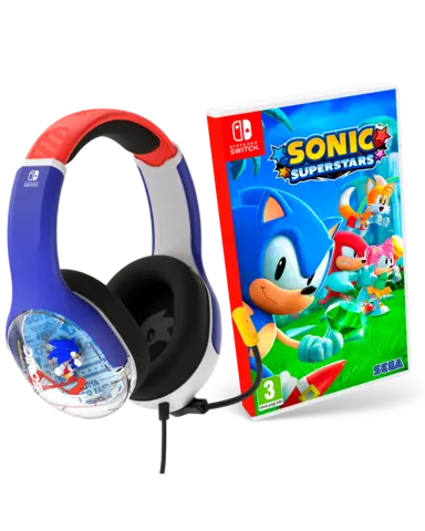 Comprar Sonic Superstars + Auriculares Gaming Airlite Plus Sonic Realmz con Licencia Oficial Nintendo Switch Pack Auriculares Sonic Realmz
