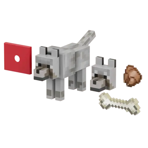 Figura Lobo 14 Cm Minecraft Mattel