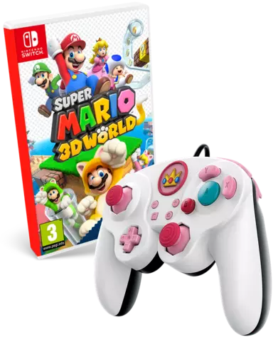 Comprar Super Mario 3D World + Bowser's Fury + Mando Smash Pad Pro Peach con Cable Switch Pack Mando Peach