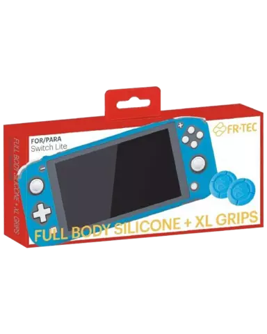 Carcasa de Silicona Azul + 2 Grips para Nintendo Switch Lite