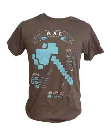 Camiseta Negra Minecraft Hacha Talla S