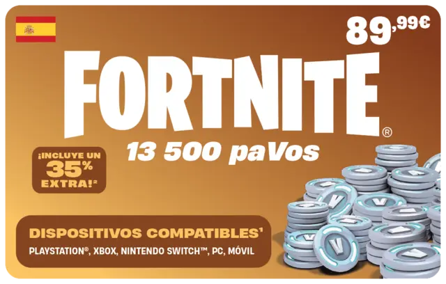 Comprar Tarjeta Regalo Fortnite 13.500 paVos Epic Games Epic 13.500 V-Bucks