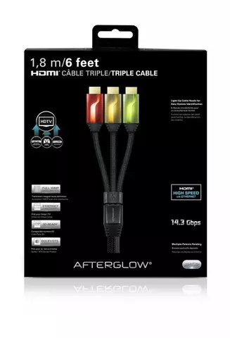 Comprar Set de 3 Cables HDMI 6' AfterGlow (Rojo/Dorado/Verde) PS3 - 1.jpg