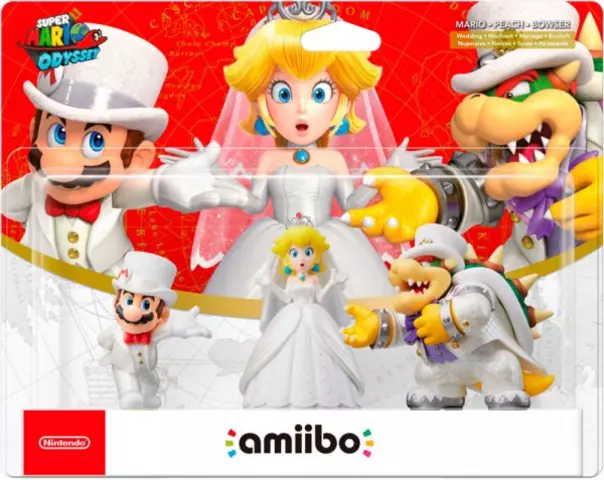 Figura Amiibo Pack de 3: Mario, Peach, Bowser(Serie Super M)