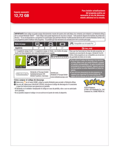 Comprar Pokémon Escudo Switch Nintendo eShop