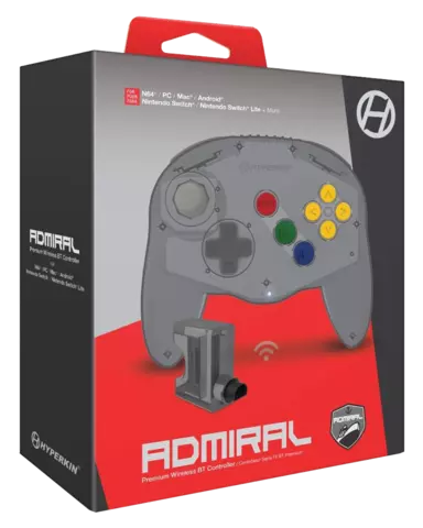 Reservar Mando Admiral Premium Wireless Hyperkin Gris (Compatible con Nintendo 64) Switch