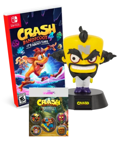Comprar Crash Bandicoot 4: It's About Time + Lámpara 3D Dr. Neo Cortex + Set de 5 Chapas Crash Bandicoot  Switch Pack Lámpara Dr. Neo