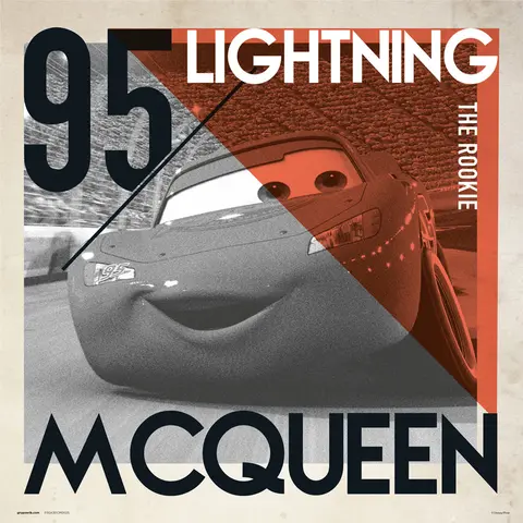 Print 30X30 cm Disney Cars Lightning Mcqueen