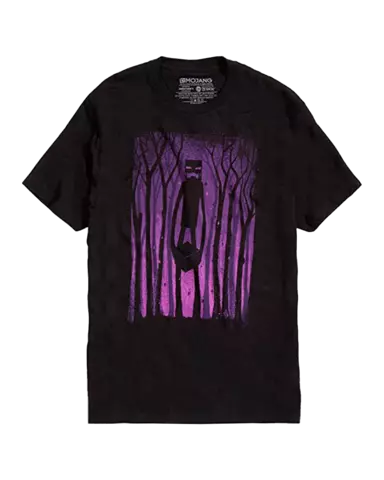 Camiseta Negra Enderman Minecraft Talla 9-10 Años