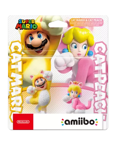 Figura Amiibo Mario Felino y Peach Felina 