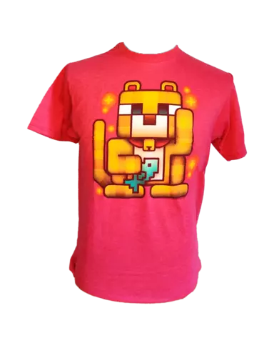 Camiseta Rosa Lucky Ocelot Minecraft Talla M