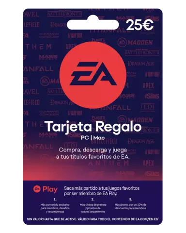 Comprar Electronic Arts Tarjeta Regalo 25€ - Digital PC Origin